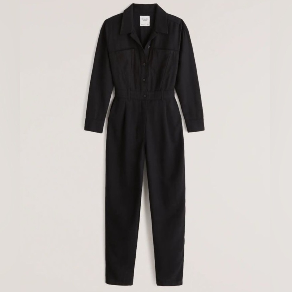 Abercrombie & Fitch Black Long Sleeve Jumpsuit